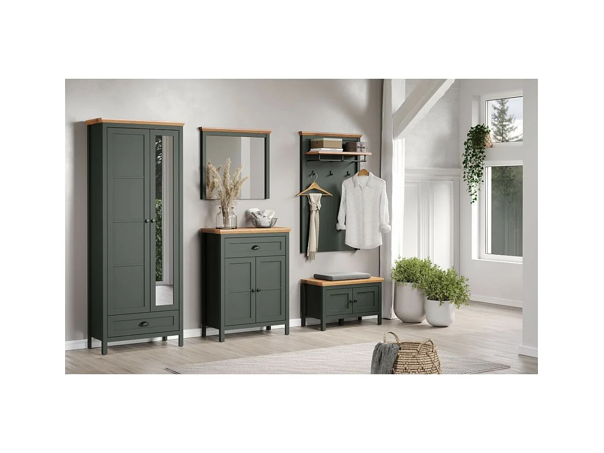 Stanton kommode groen, eik decor.