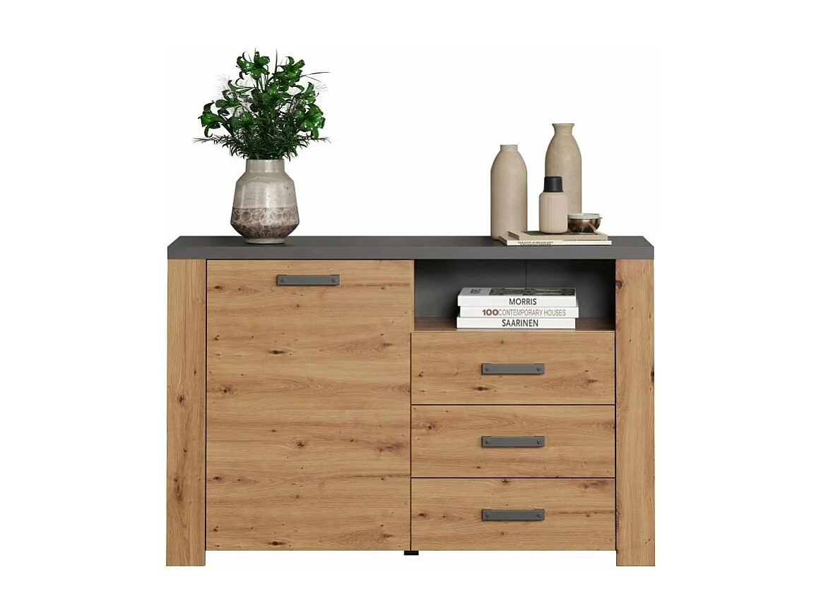 Petit Buffet 1 Porte 3 Tiroirs et 1 Niche L127 cm - Follow