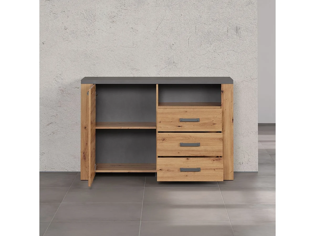 Petit Buffet 1 Porte 3 Tiroirs et 1 Niche L127 cm - Follow