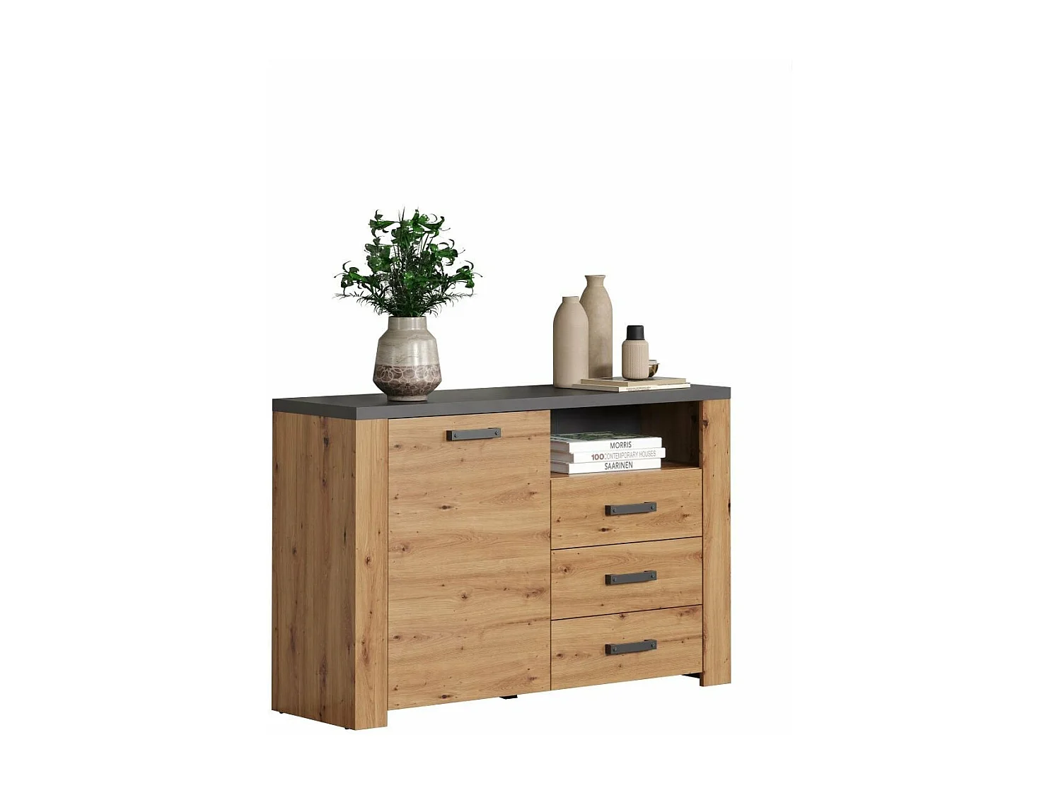 Petit Buffet 1 Porte 3 Tiroirs et 1 Niche L127 cm - Follow