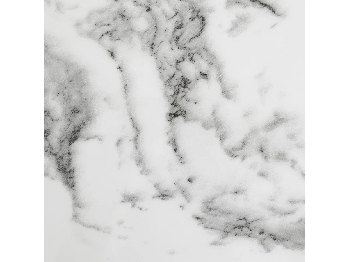 Table basse ronde en Verre trempé aspect Marbre Blanc D. 70 x H. 40 cm