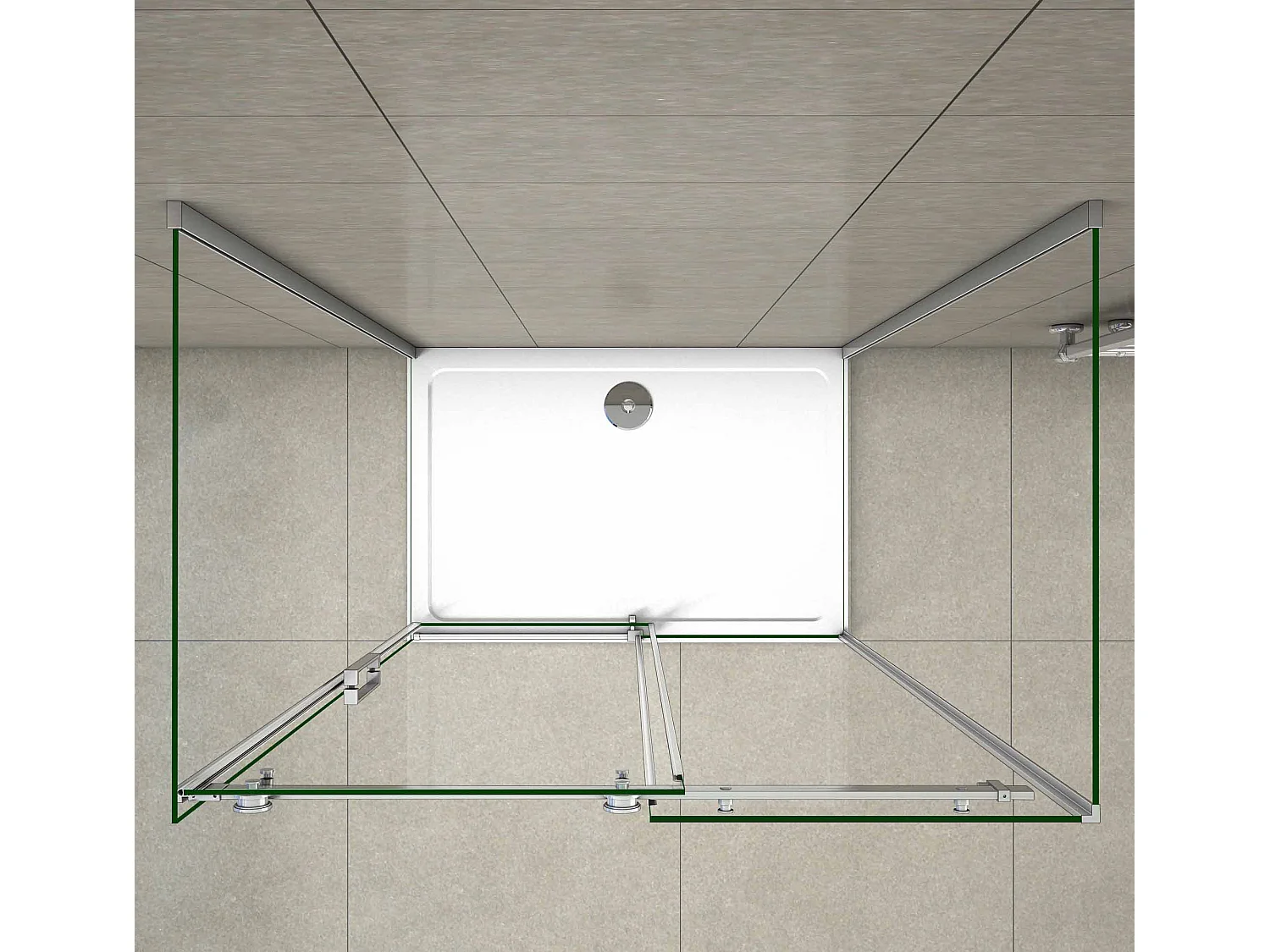 195cm Box Doccia a Tre Lati Porta Scorrevole con Doppia Parete Laterale 110x80x80cm Vetro 8mm Temperato Trasparente Anticalcare Telaio Cromato Lucido