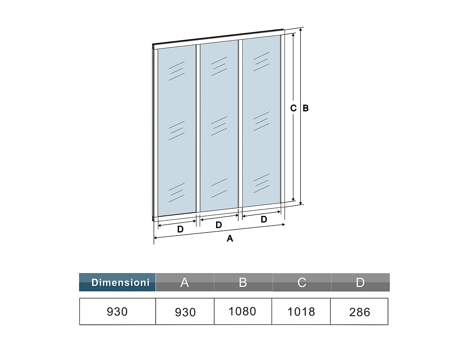 Parete Vetrata Interna 93x108 cm in Vetro Temperato Trasparente da 4 mm 3 Lastre Corniciate Profilo Nero Opaco Divisorio da Casa