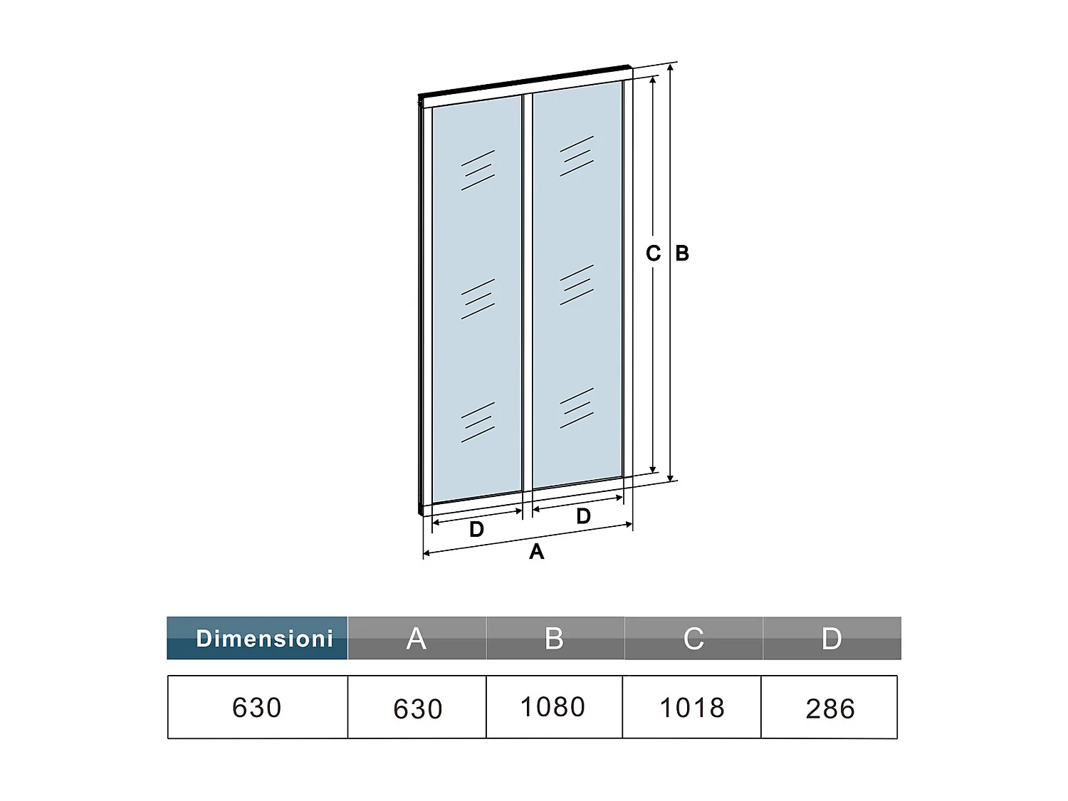 Parete Vetrata Interna 63x108 cm in Vetro Temperato Trasparente da 4 mm 2 Lastre Corniciate Profilo in Alluminio Nero Opaco Divisorio da Casa