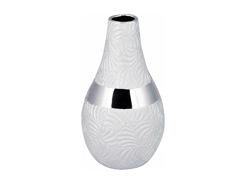 Florero Ceramica Plateado 15x15x28 Cm