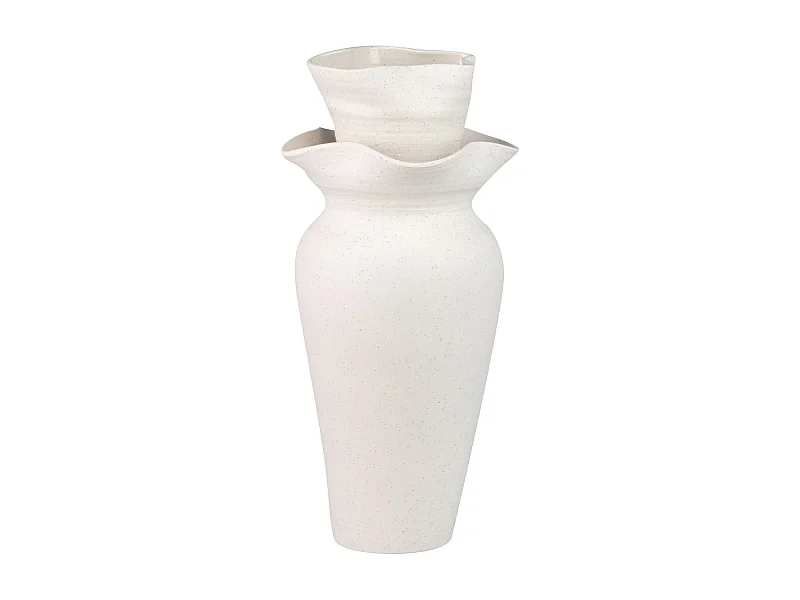 Florero Ceramica Beige Izmir 20x20x41 Cm