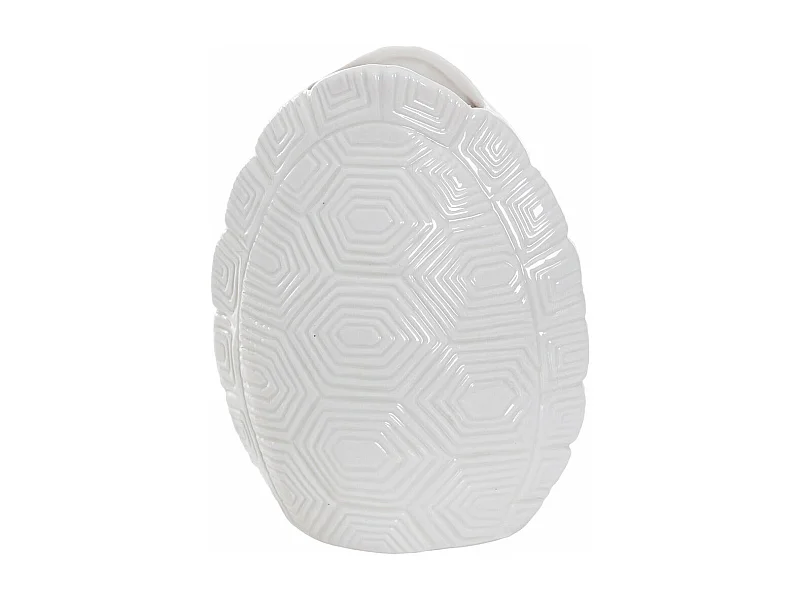 Florero Tortuga Porcelan Blanco 14x8x17 Cm