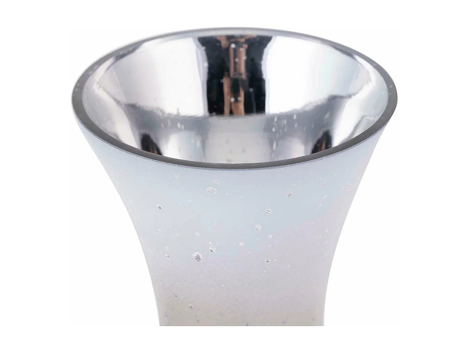 Bombonera Cristal Plateada Blanco 13,3x12,5x49 Cm