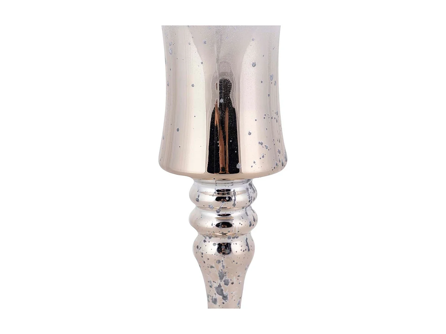 Bombonera Cristal Plateada Blanco 13,3x12,5x49 Cm