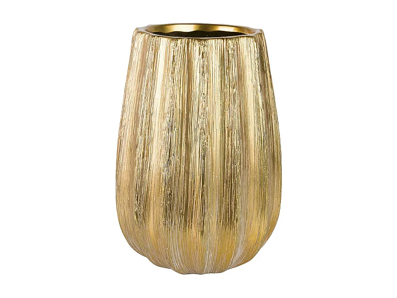 Florero Ceramica Dorada 21x21x30 Cm