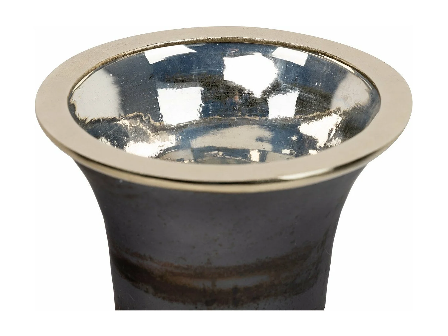 Florero Cristal / Aluminio Dorado 25x25x101 Cm