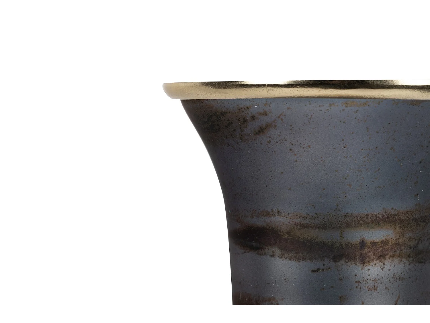 Florero Cristal / Aluminio Dorado 25x25x101 Cm