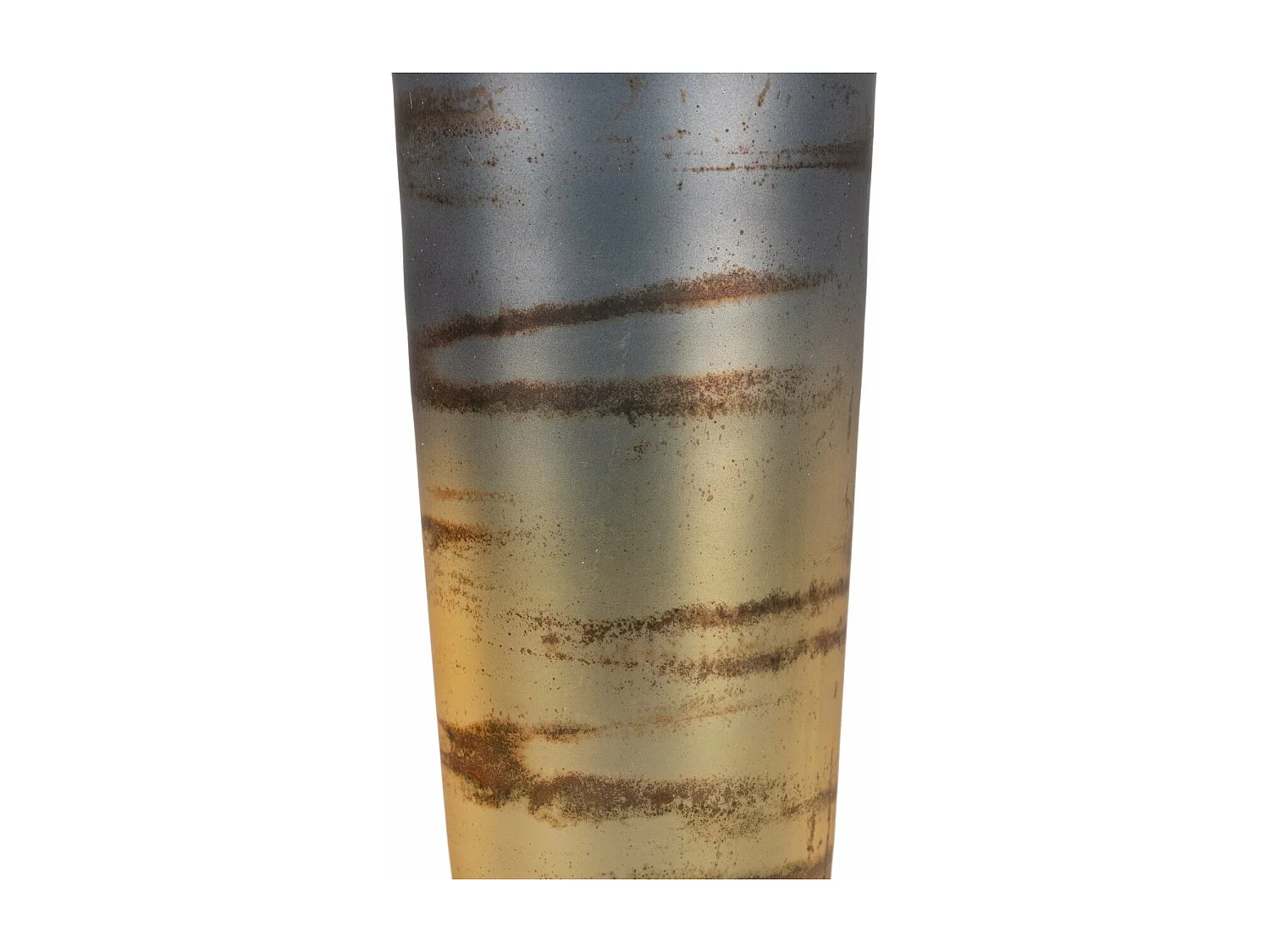 Florero Cristal / Aluminio Dorado 25x25x101 Cm