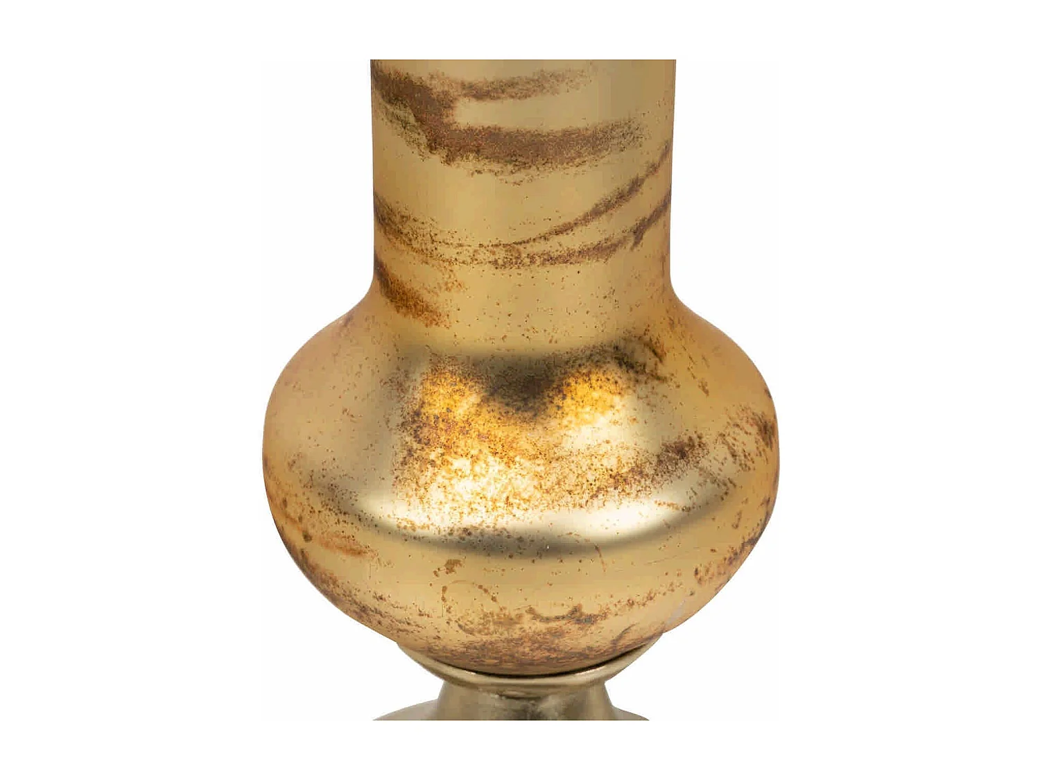 Florero Cristal / Aluminio Dorado 25x25x101 Cm