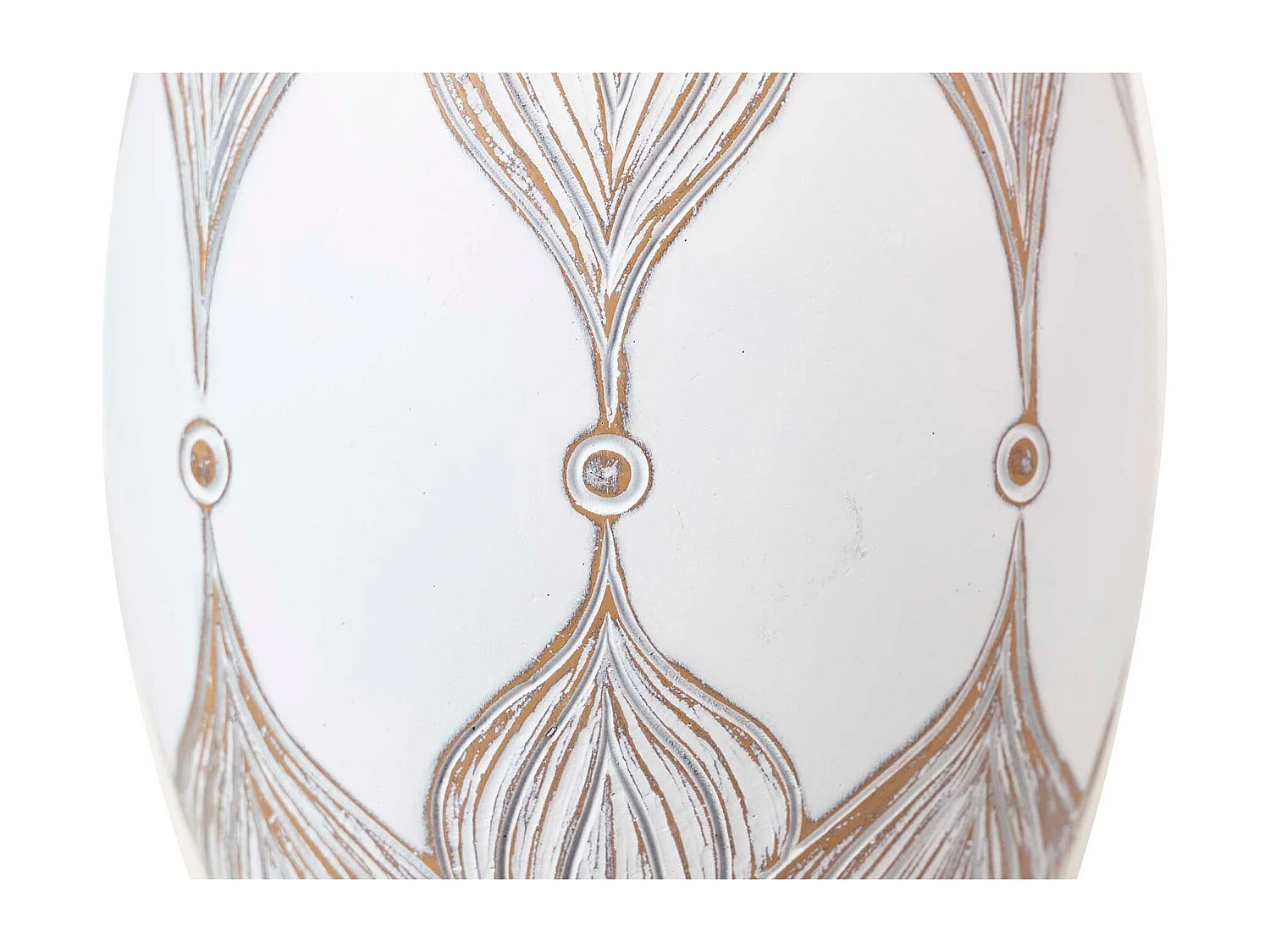 Florero Resina Blanco Marron 22x22x36 Cm