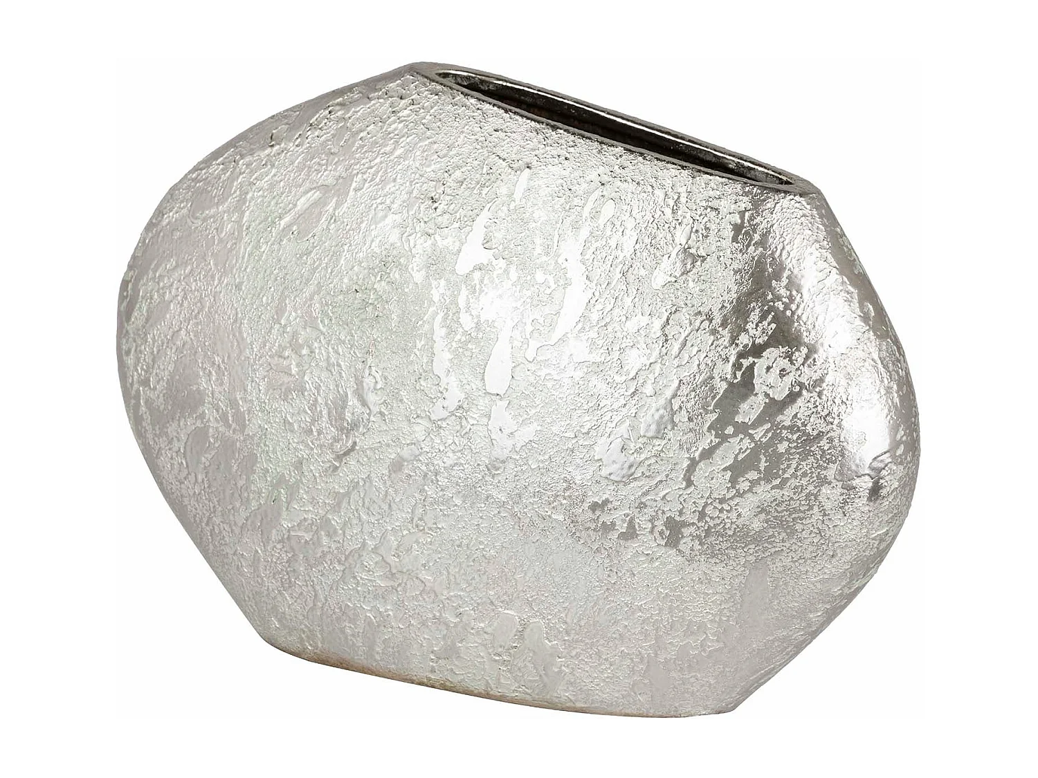 Florero Ceramica Plata 39x10x25 Cm