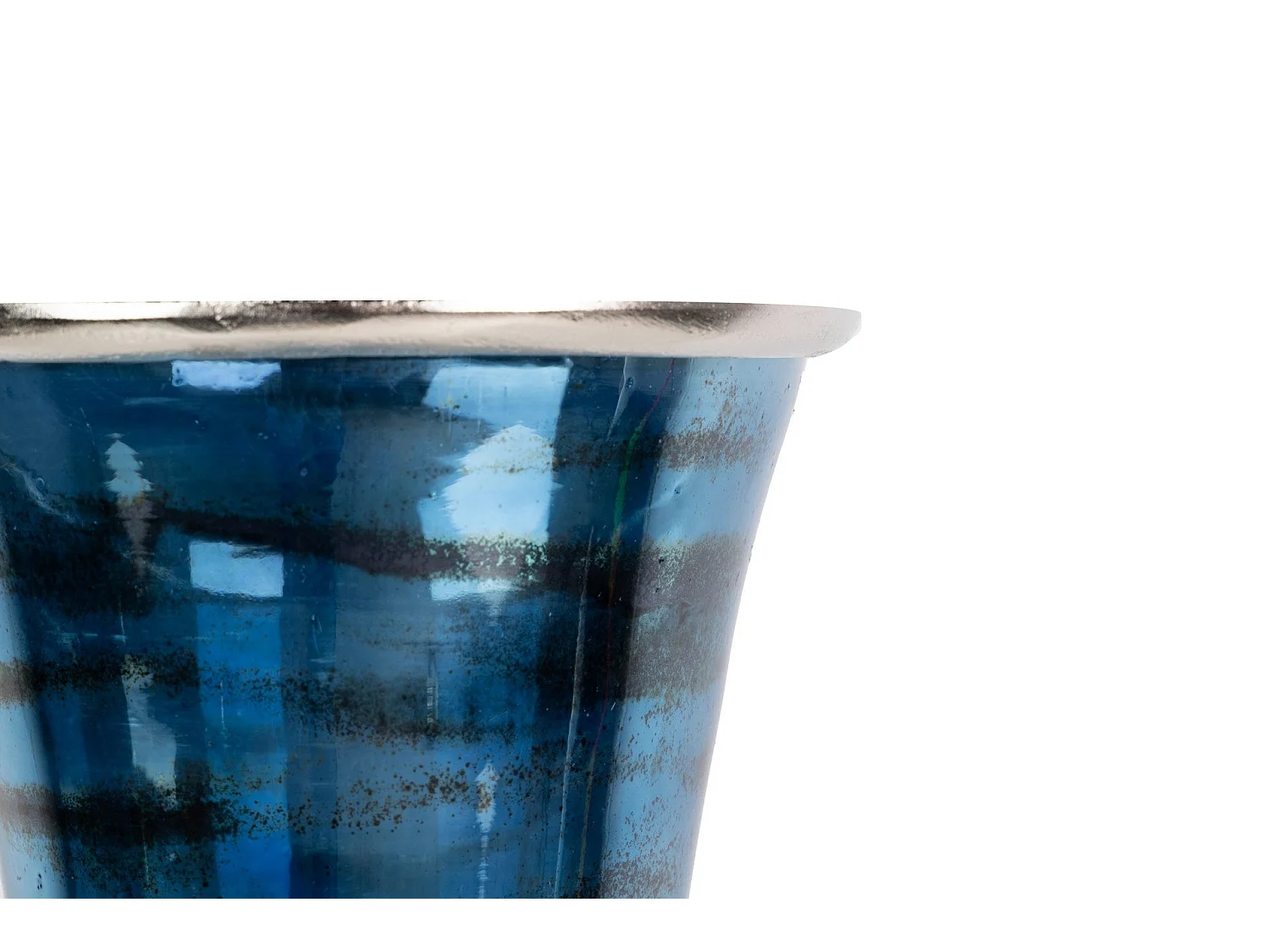 Florero Cristal / Aluminio Nickel 19x19x82 Cm