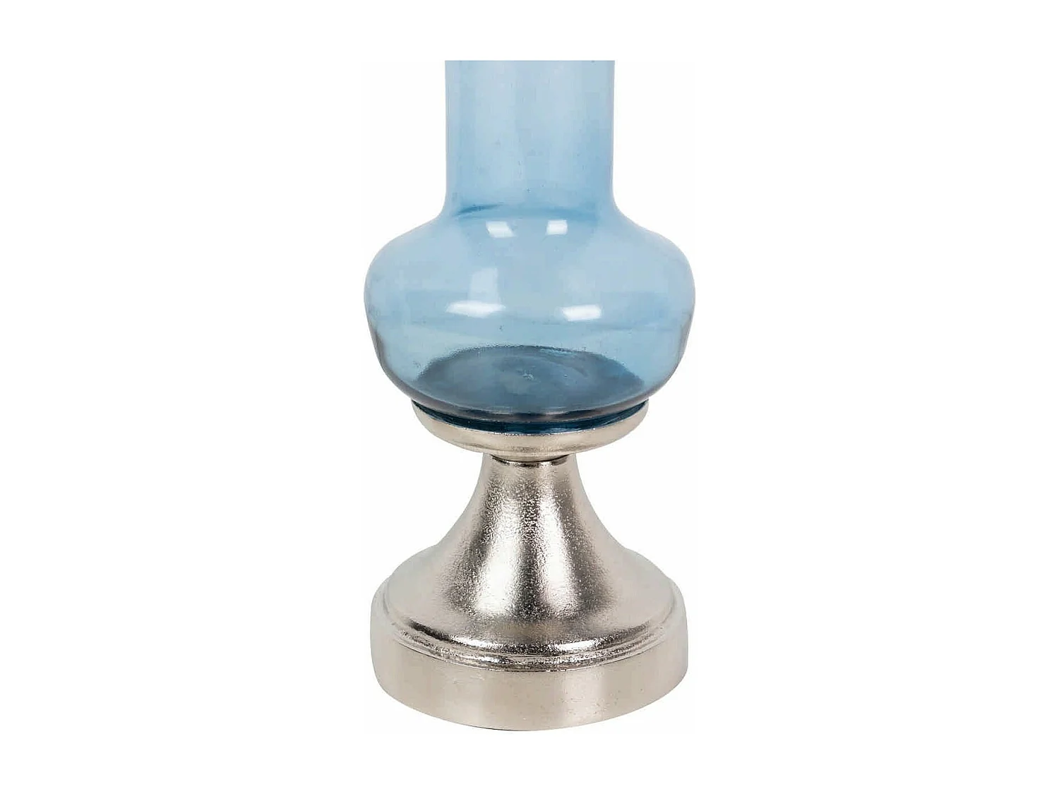 Florero Cristal / Aluminio Nickel 19x19x82 Cm