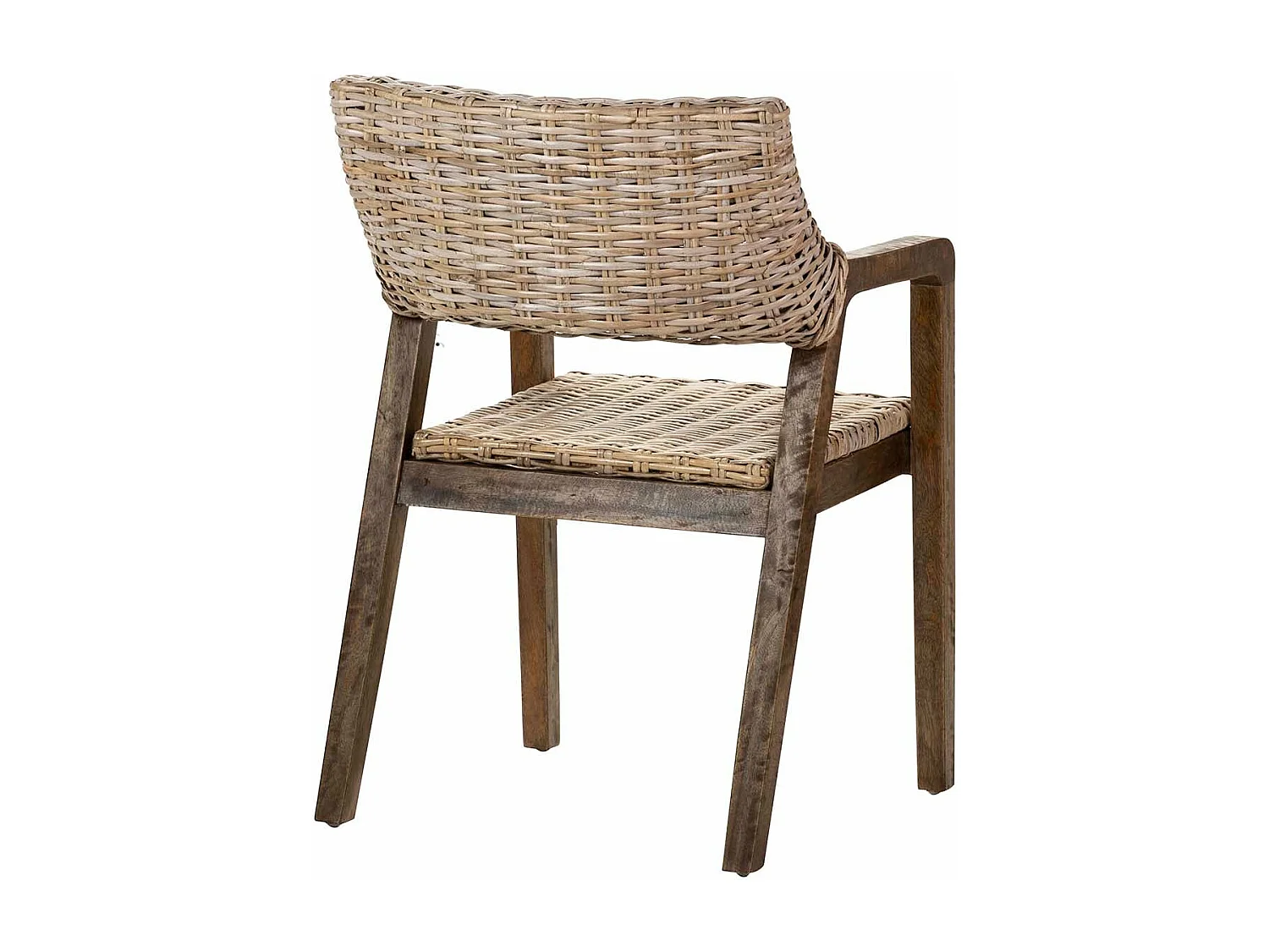 Silla Con Brazo Ratan Madera Natural 54x57x81 Cm