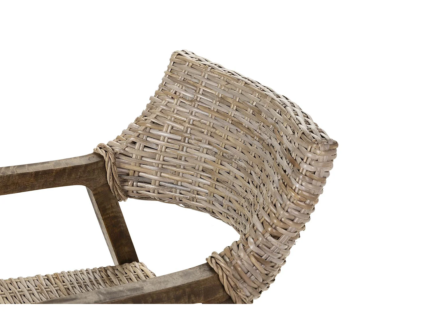 Silla Con Brazo Ratan Madera Natural 54x57x81 Cm