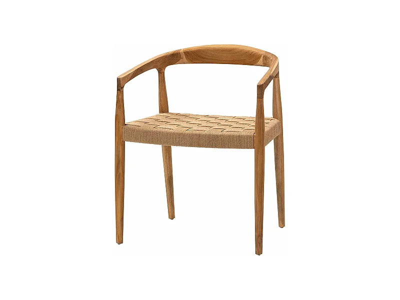 Silla Madera Teka Cuerda 58x55x72 Cm