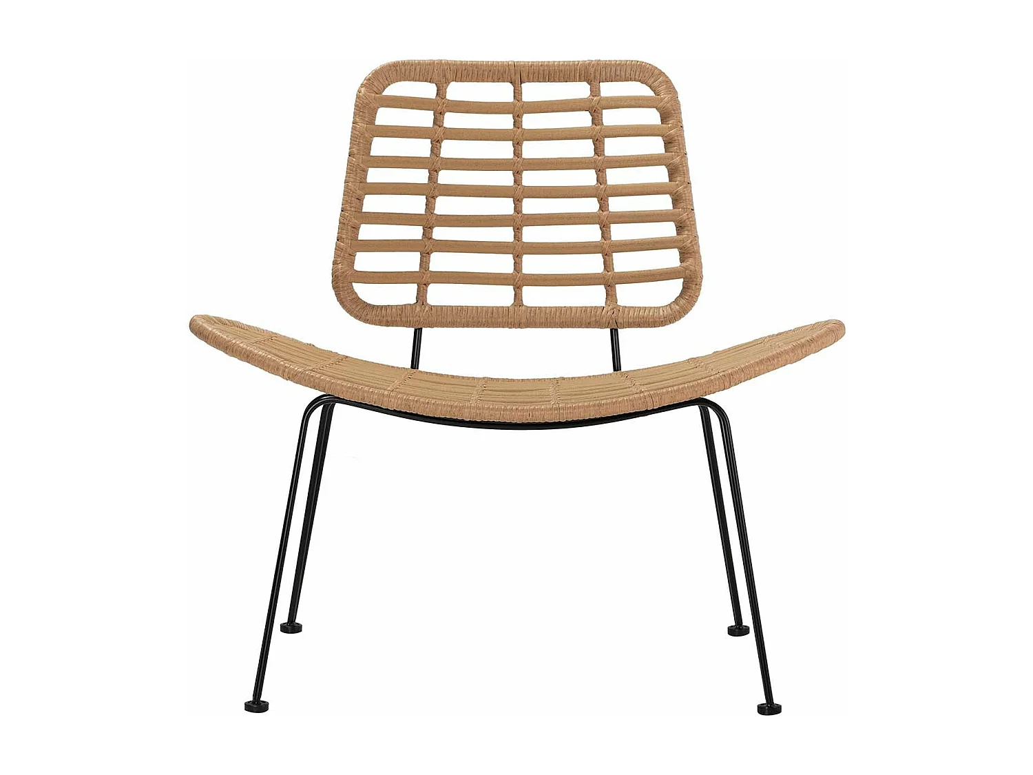 Silla Ratan Sintetico Natural Negro 87x63x79 Cm