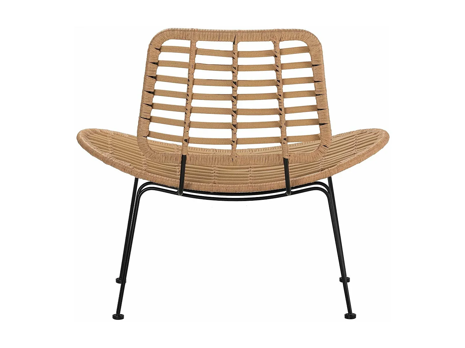 Silla Ratan Sintetico Natural Negro 87x63x79 Cm