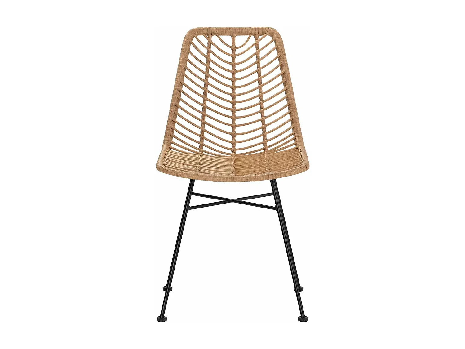 Silla Ratan Sintetico Natural Negro 46x60x83 Cm