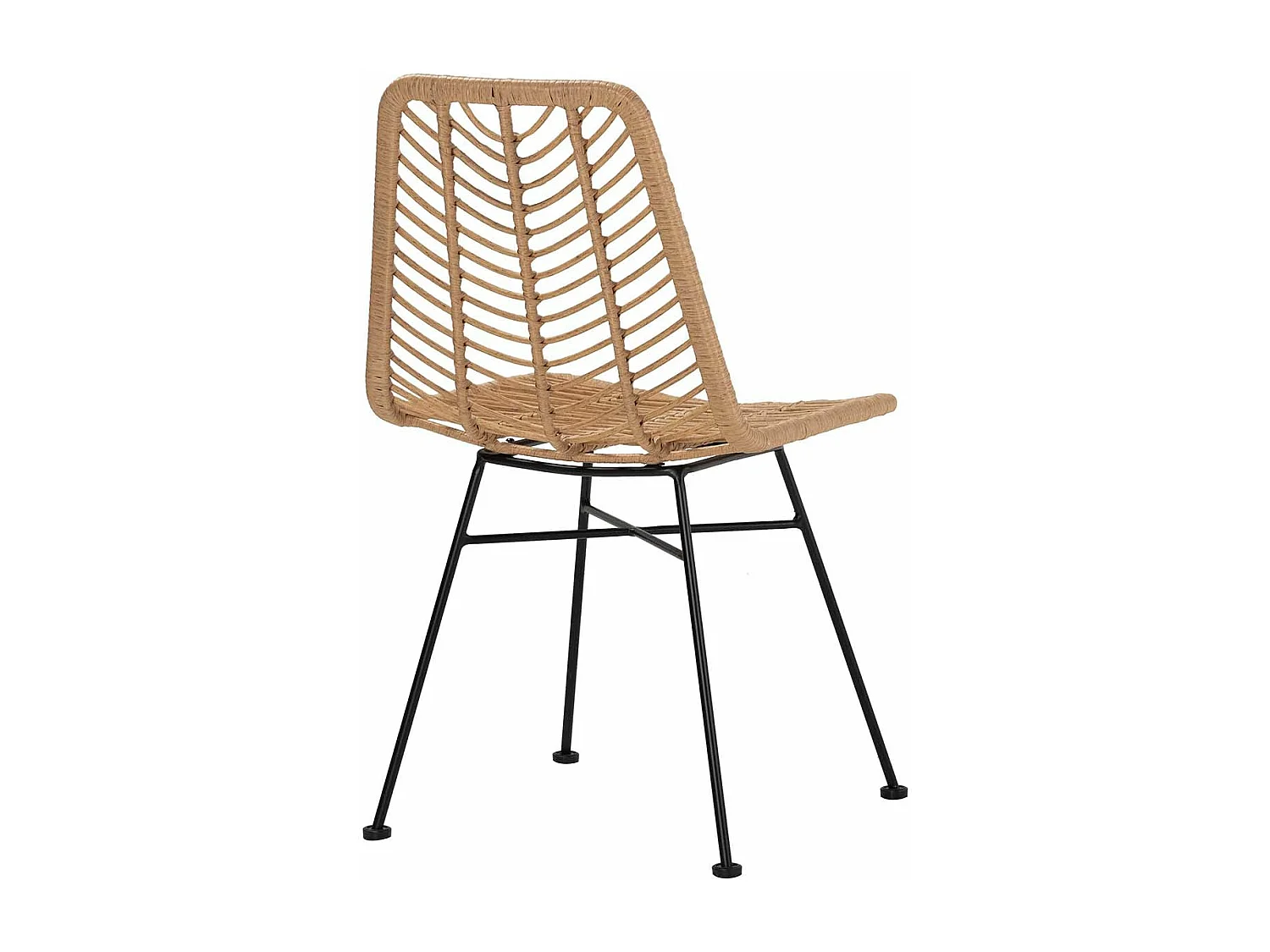 Silla Ratan Sintetico Natural Negro 46x60x83 Cm