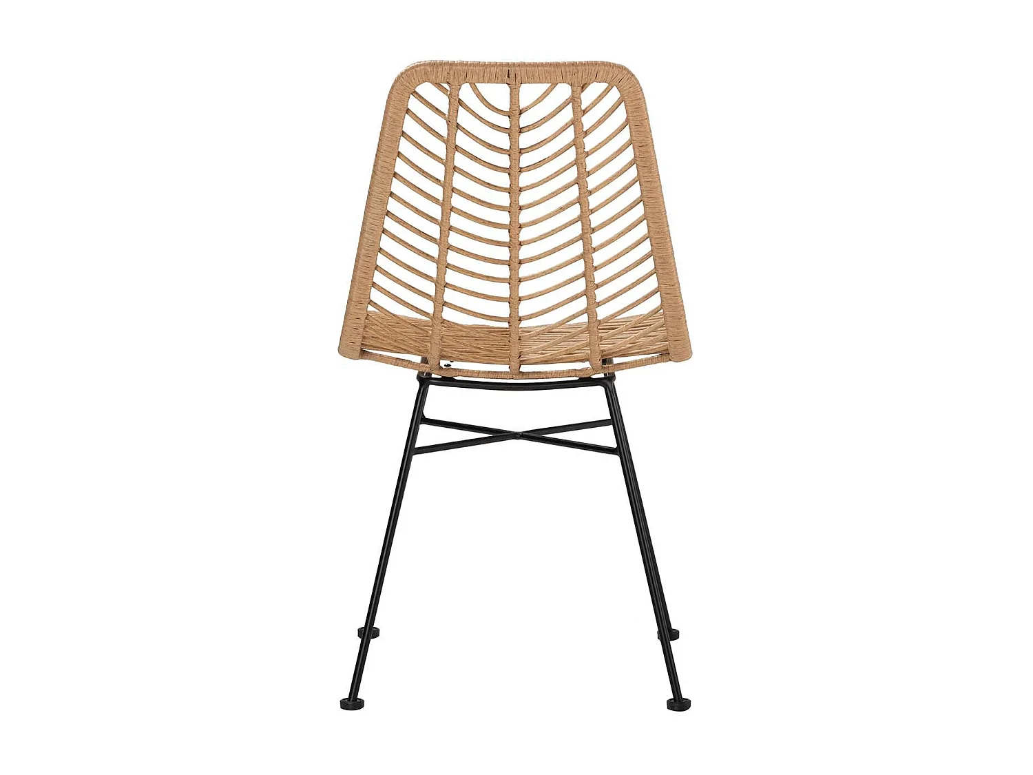 Silla Ratan Sintetico Natural Negro 46x60x83 Cm