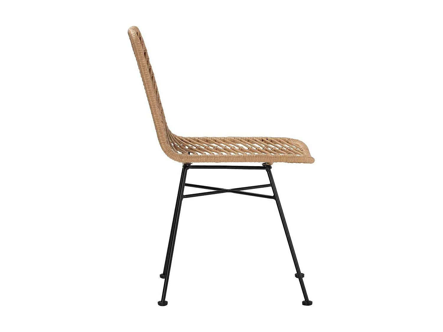 Silla Ratan Sintetico Natural Negro 46x60x83 Cm