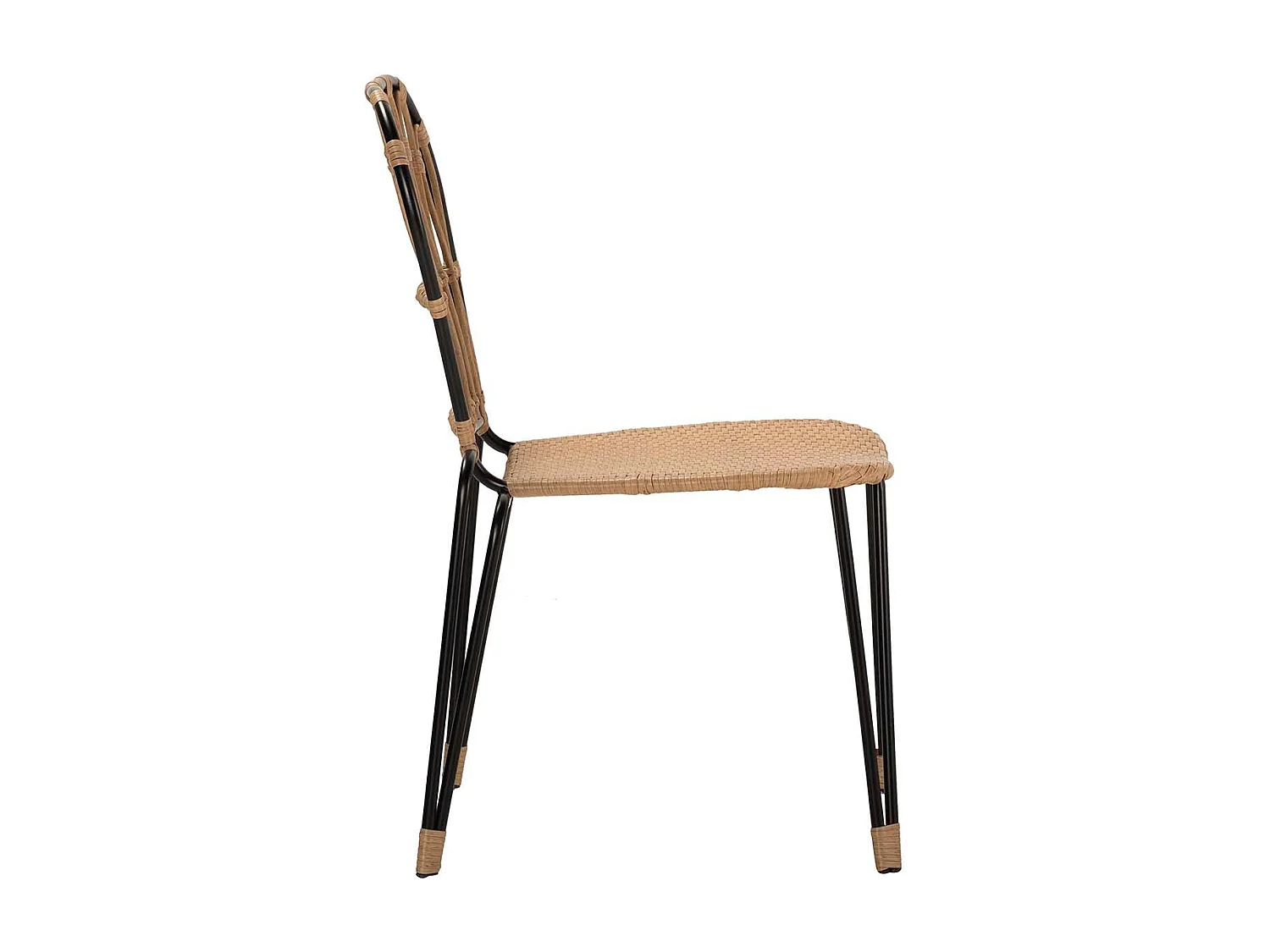 Silla Ratan Sintetico Natural Negro 47x58x86 Cm