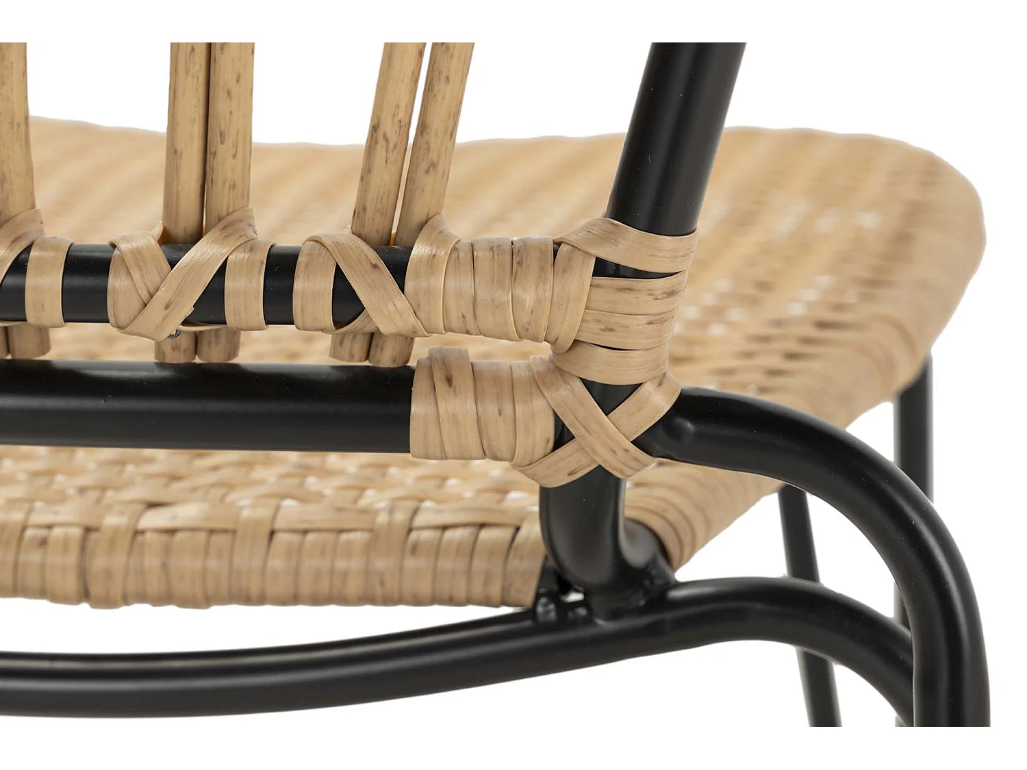 Silla Ratan Sintetico Natural Negro 47x58x86 Cm