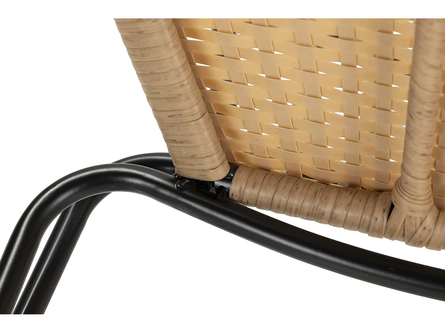 Silla Ratan Sintetico Natural Negro 47x58x86 Cm