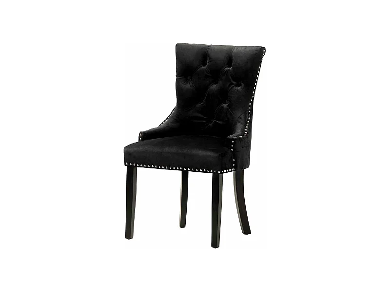 Silla Tachuelas Velvet Negra Harpers 56x62x96cm