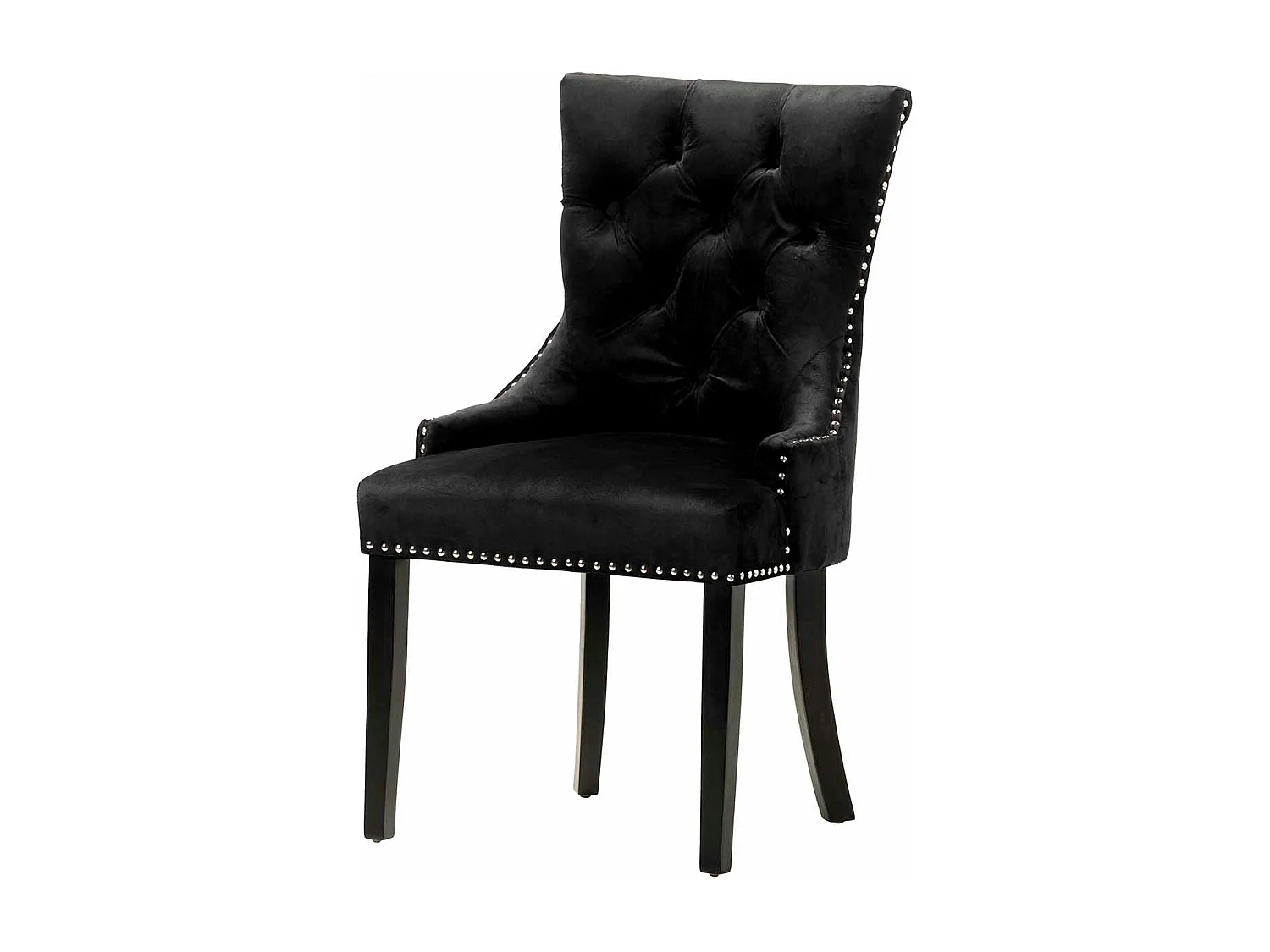 Silla Tachuelas Velvet Negra Harpers 56x62x96cm