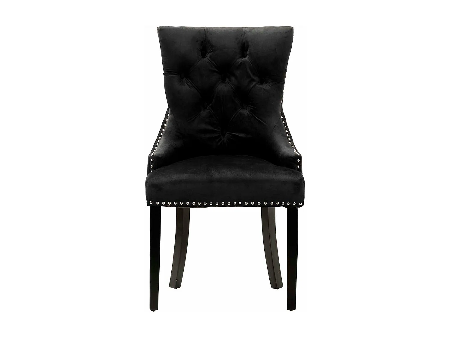 Silla Tachuelas Velvet Negra Harpers 56x62x96cm