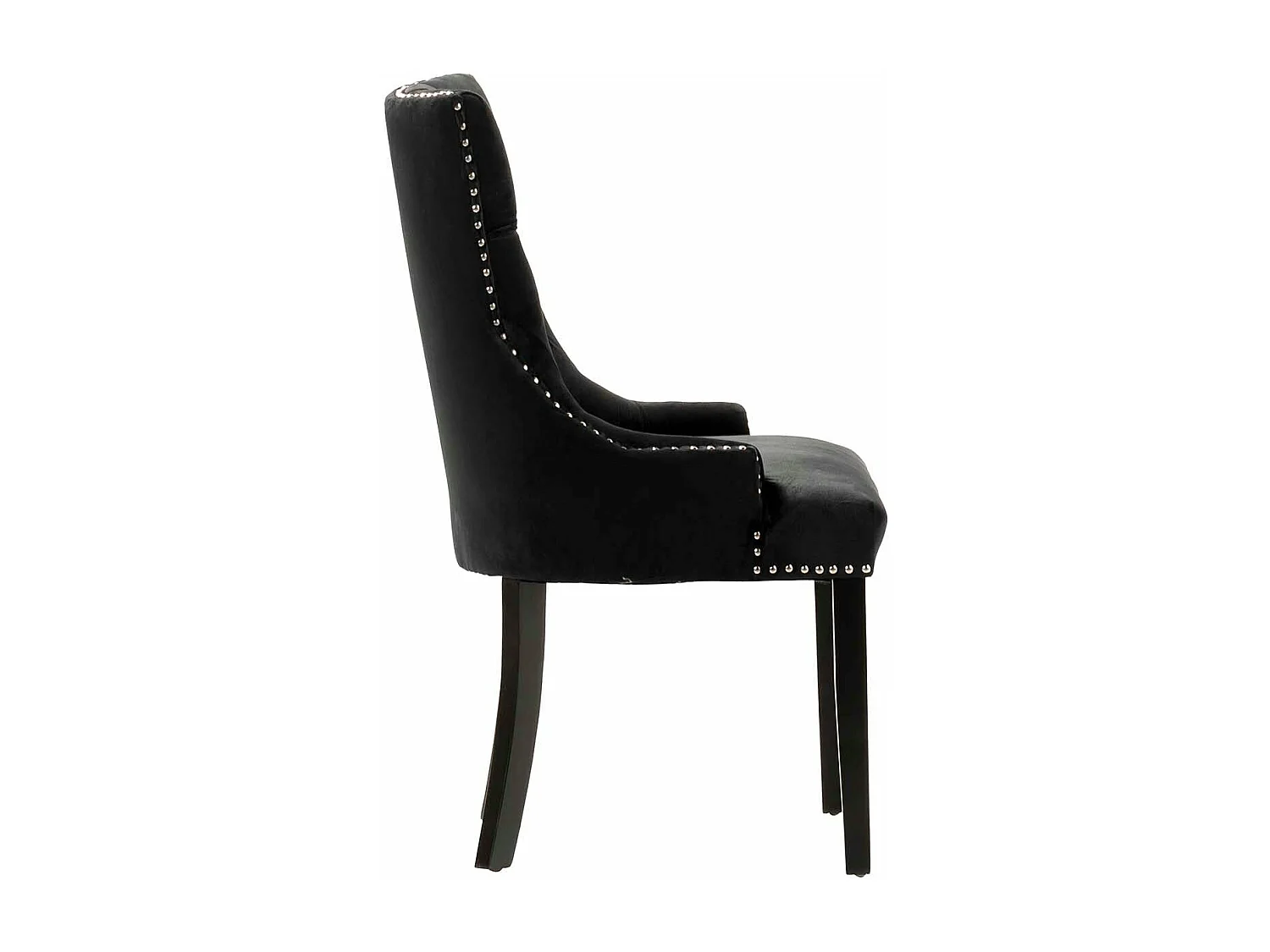 Silla Tachuelas Velvet Negra Harpers 56x62x96cm