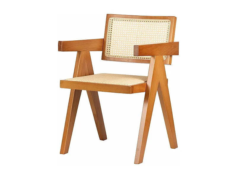 Silla Olmo Ratan Marron Vansbro 56x61x84 Cm