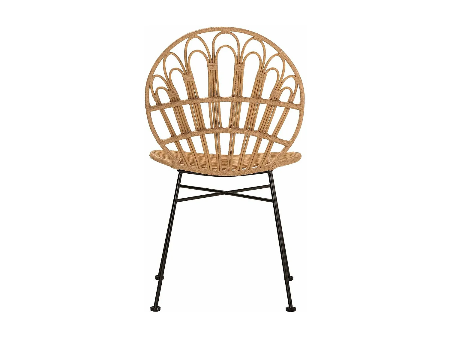 Silla Ratan Sintetico Natural Negro 53x56x82 Cm