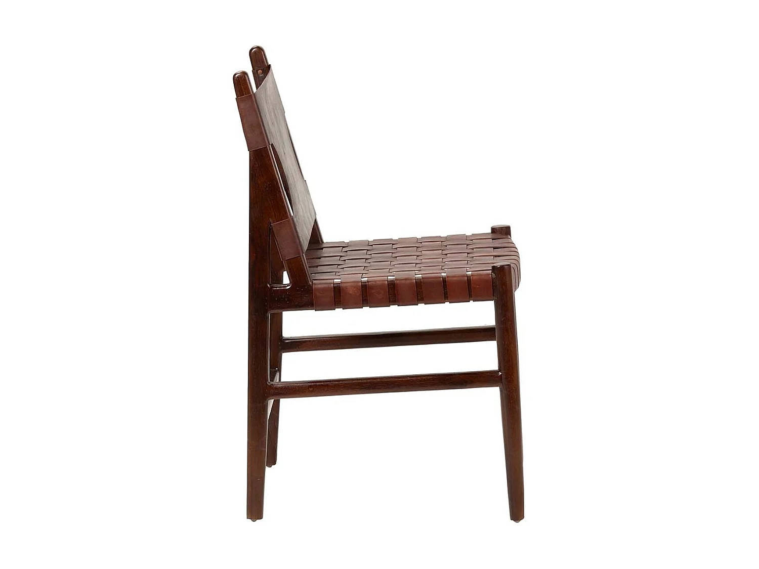 Silla Madera Teka Cuero 51x52x85 Cm