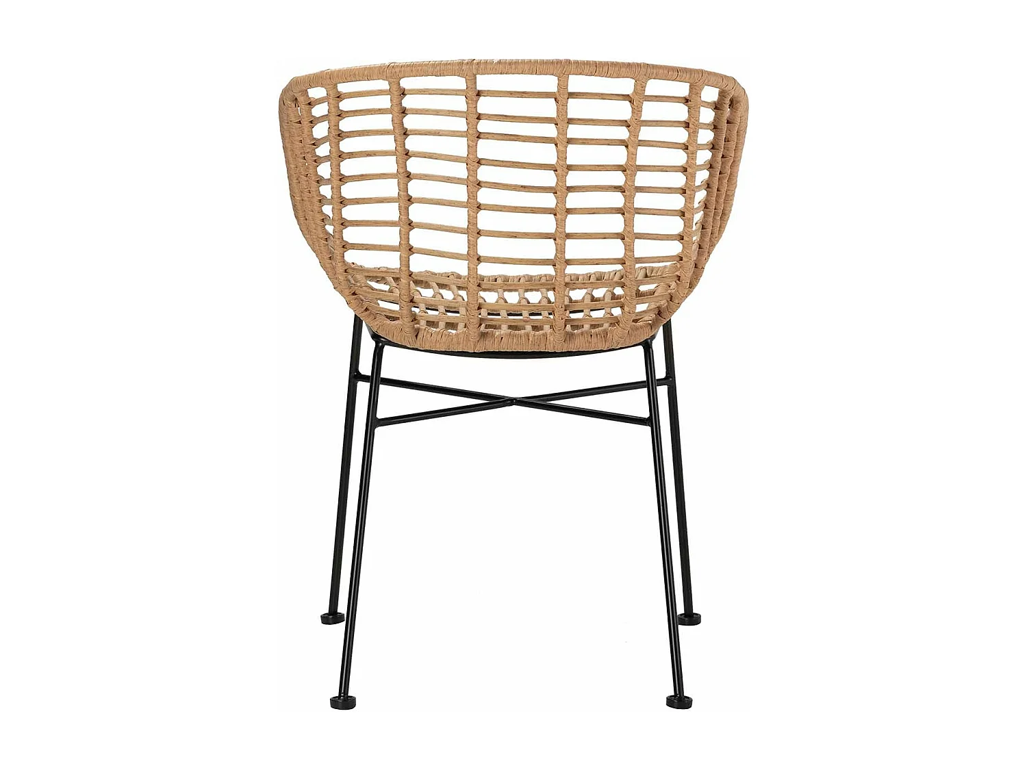 Silla Ratan Sintetico Natural Negro 58x56x77 Cm