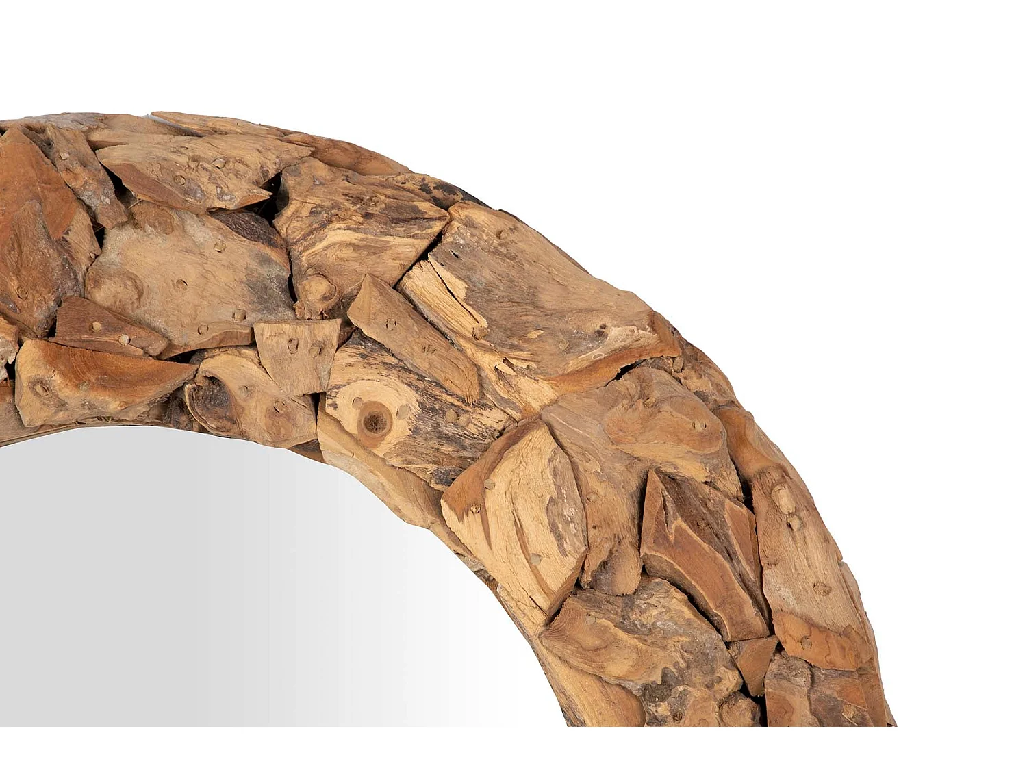 Espejo Madera Teca Natural 100x7x100 Cm