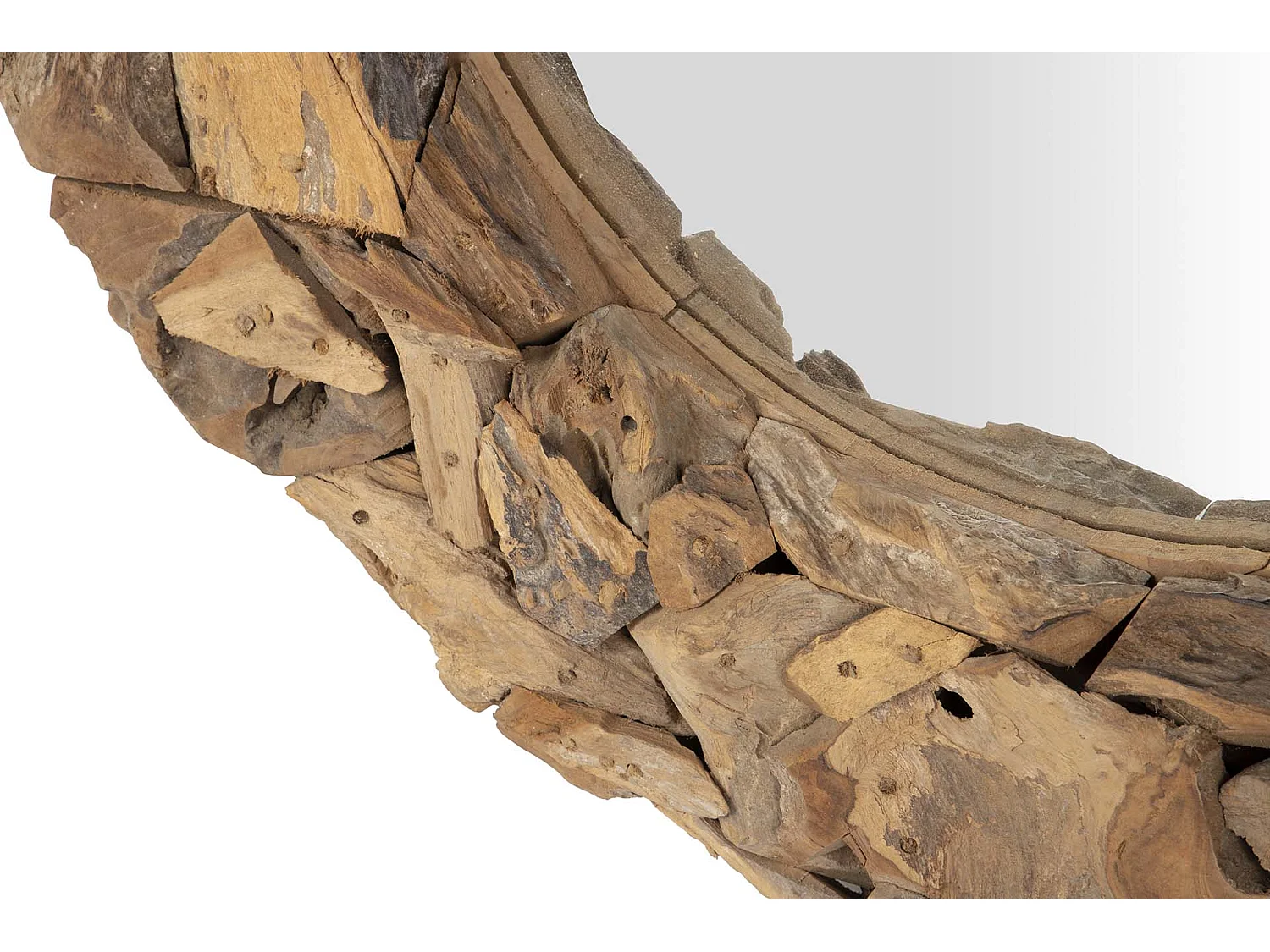 Espejo Madera Teca Natural 100x7x100 Cm