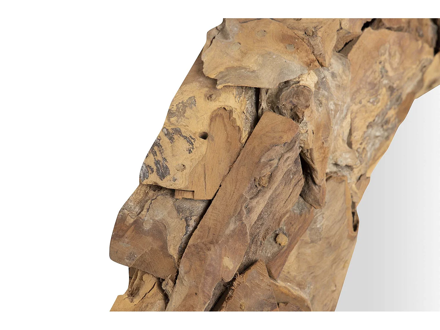 Espejo Madera Teca Natural 100x7x100 Cm