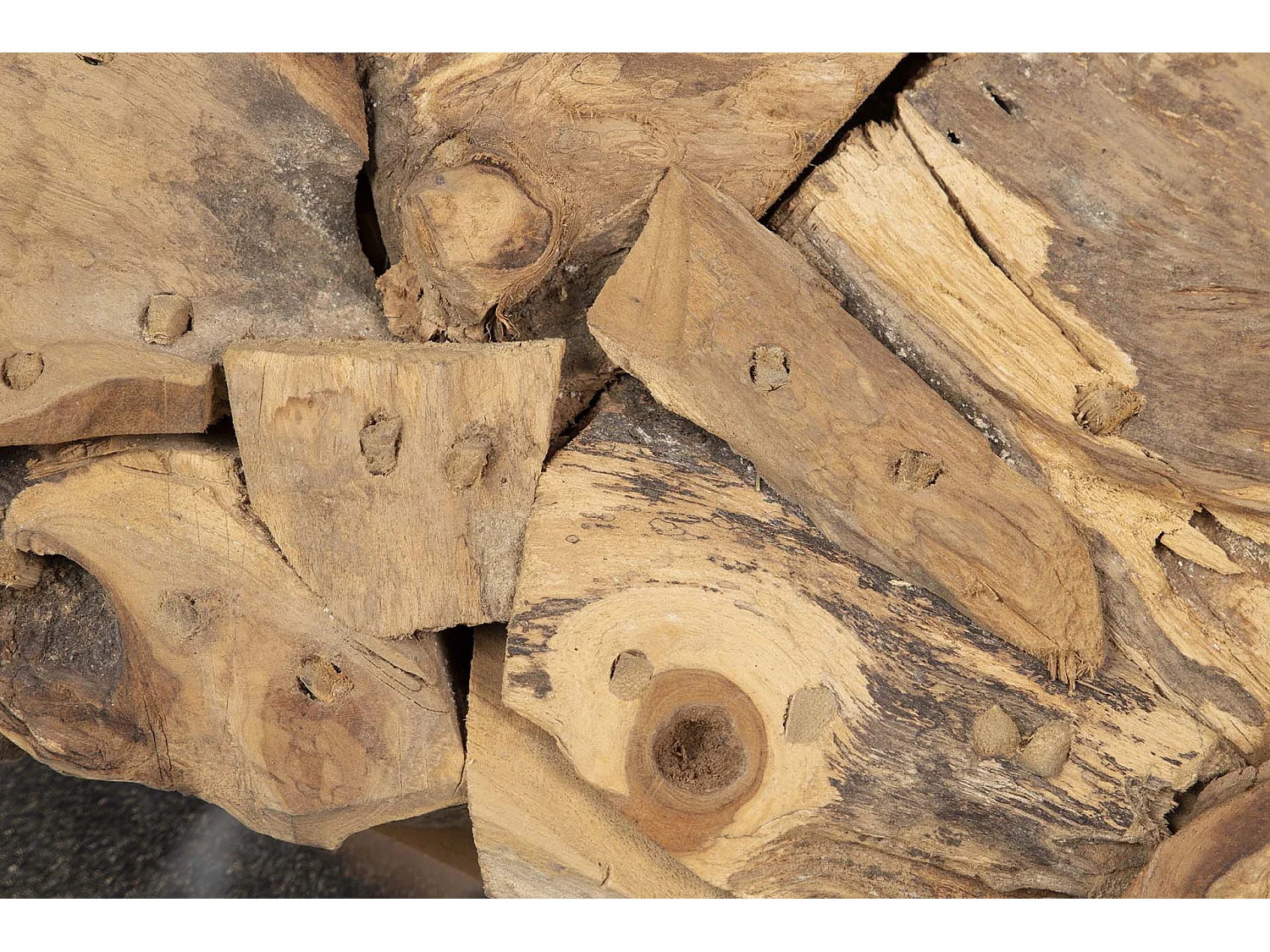 Espejo Madera Teca Natural 100x7x100 Cm