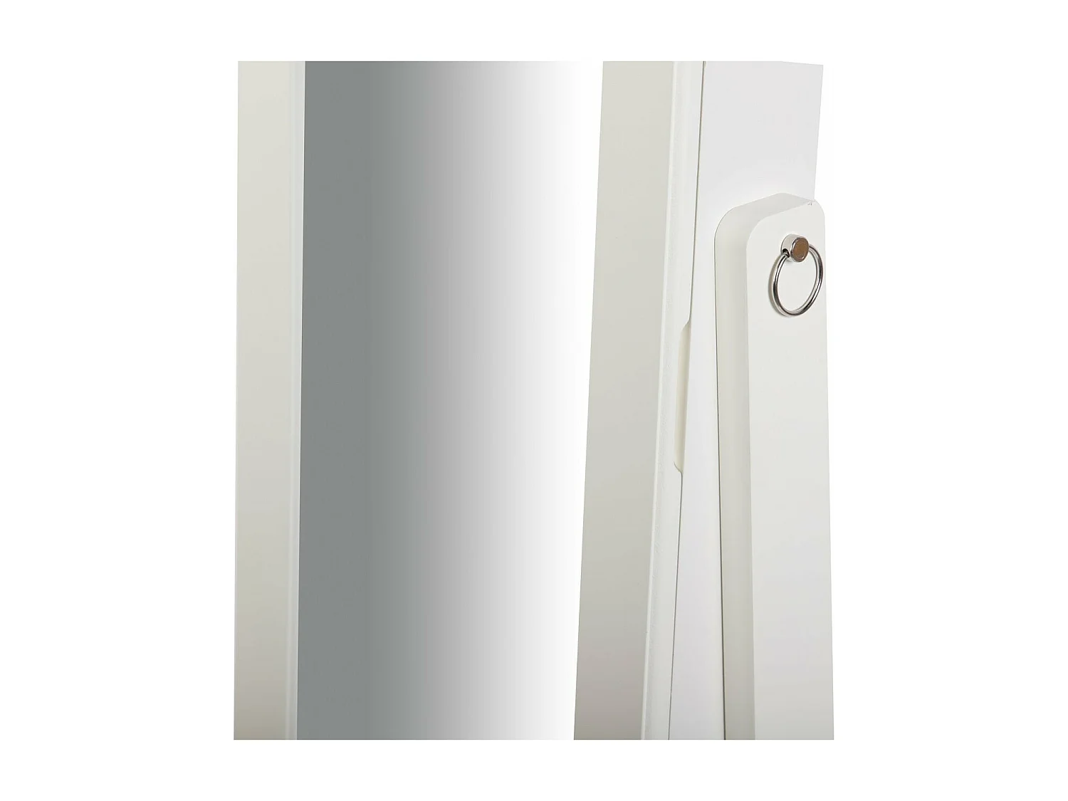 Espejo Joyero Madera Blanco 38x38x140 Cm