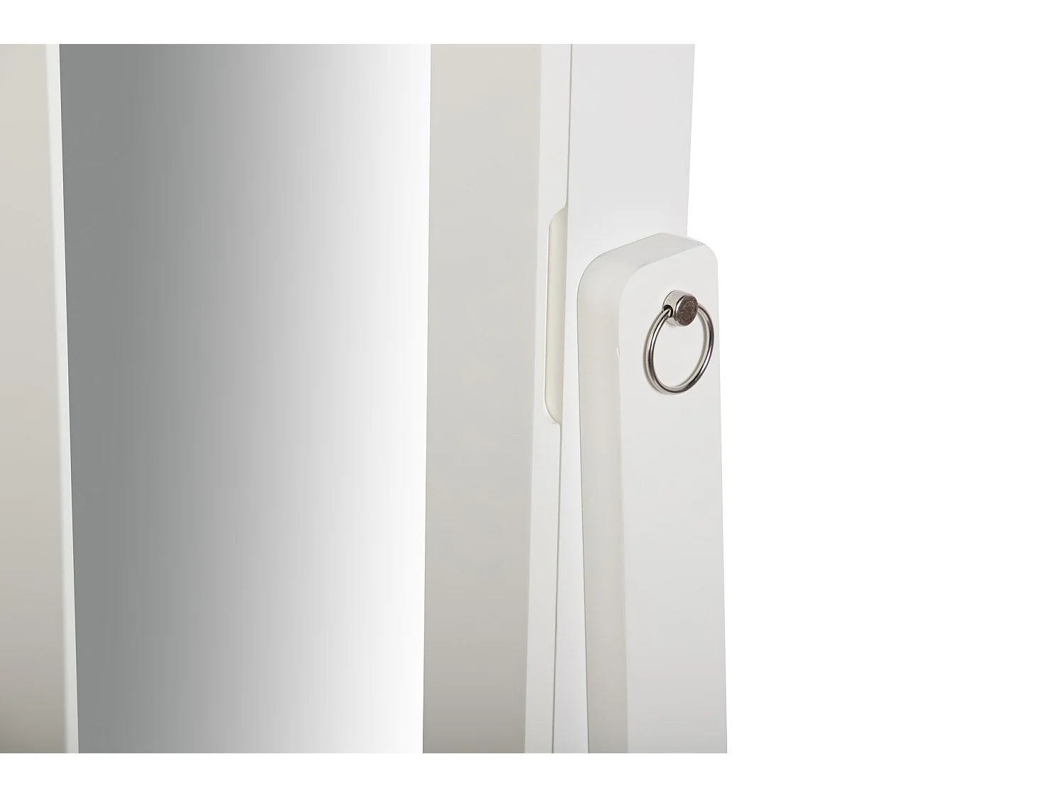 Espejo Joyero Madera Blanco 38x38x140 Cm