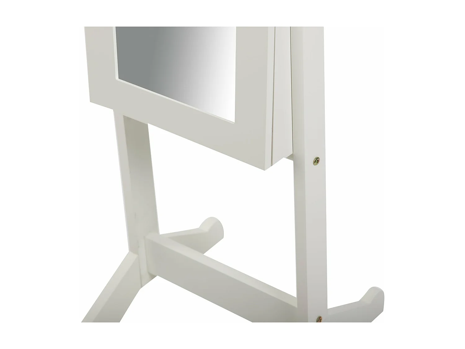 Espejo Joyero Madera Blanco 38x38x140 Cm