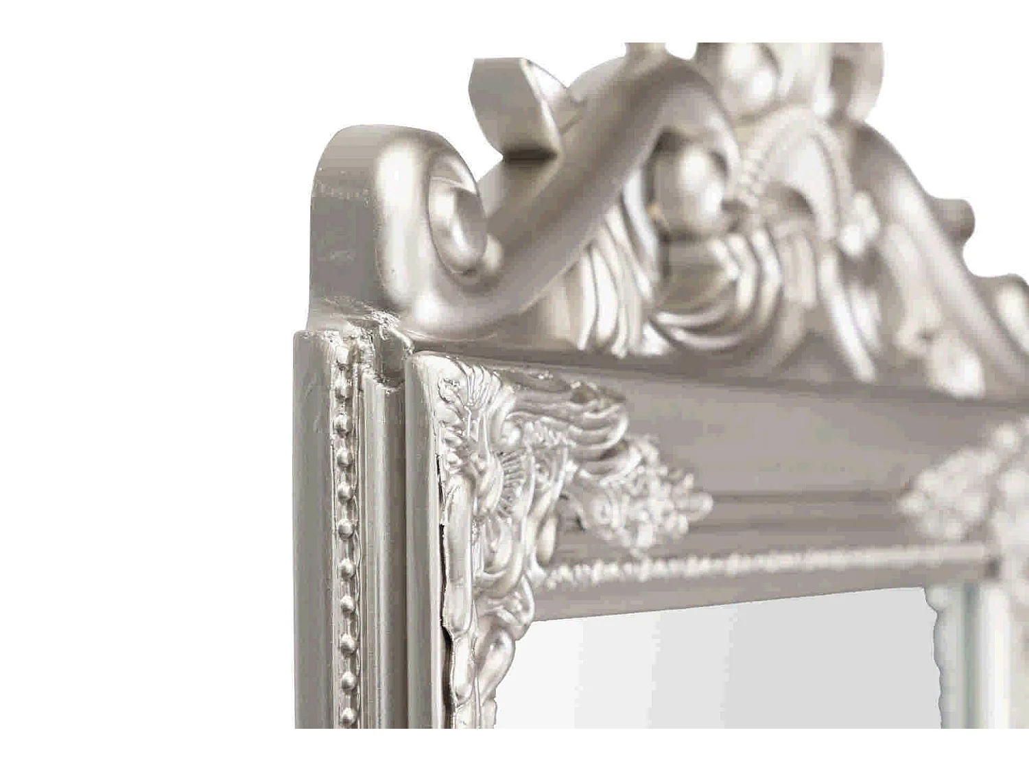 Espejo Madera Plata C/ Pie 44x8x180 Cm